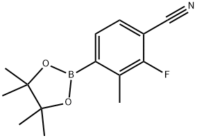 Benzonitrile, 2-fluoro-3-methyl-4-(4,4,5,5-tetramethyl-1,3,2-dioxaborolan-2-yl)- Struktur