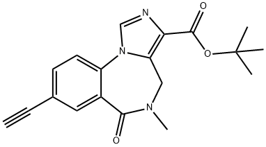 4H-Imidazo[1,5-a][1,4]benzodiazepine-3-carboxylic acid, 8-ethynyl-5,6-dihydro-5-methyl-6-oxo-, 1,1-dimethylethyl ester Struktur