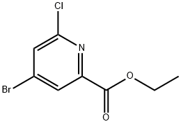 2-Pyridinecarboxylic acid, 4-bromo-6-chloro-, ethyl ester Struktur