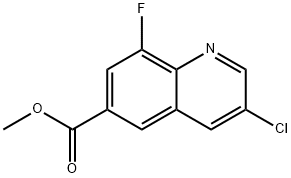 6-Quinolinecarboxylic acid, 3-chloro-8-fluoro-, methyl ester Struktur