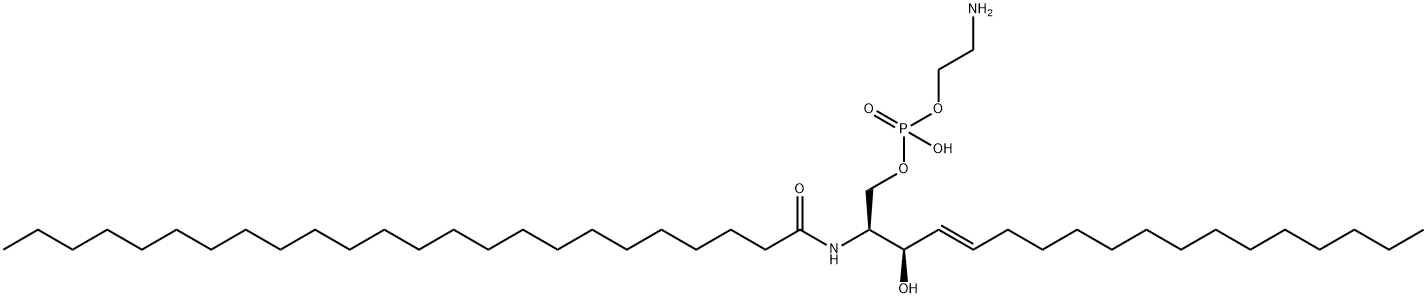 Phosphoric acid, mono(2-aminoethyl) mono[(2S,3R,4E)-3-hydroxy-2-[(1-oxotetracosyl)amino]-4-octadecen-1-yl] ester Struktur