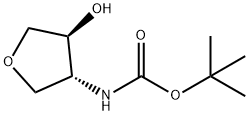 Carbamic acid, N-[(3R,4S)-tetrahydro-4-hydroxy-3-furanyl]-, 1,1-dimethylethyl ester Struktur