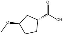 rel-(1R,3R)-3-methoxycyclopentane-1-carboxylic acid Struktur