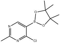 Pyrimidine, 4-chloro-2-methyl-5-(4,4,5,5-tetramethyl-1,3,2-dioxaborolan-2-yl)- Struktur