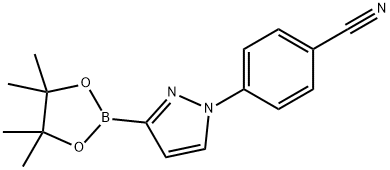 Benzonitrile, 4-[3-(4,4,5,5-tetramethyl-1,3,2-dioxaborolan-2-yl)-1H-pyrazol-1-yl]- Struktur