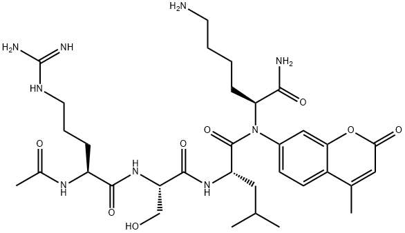 Ac-Arg-Ser-Leu-Lys-AMC Struktur