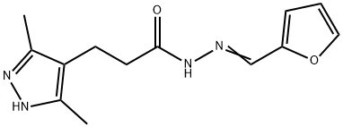 (E)-3-(3,5-dimethyl-1H-pyrazol-4-yl)-N-(furan-2-ylmethylene)propanehydrazide Struktur