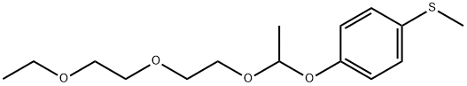 Benzene, 1-[1-[2-(2-ethoxyethoxy)ethoxy]ethoxy]-4-(methylthio)- Struktur