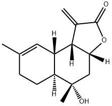 10beta-Hydroxycadina-4,11(13)-dien-12,8beta-olide Struktur