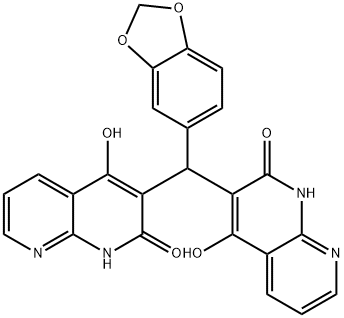 1,8-Naphthyridin-2(1H)-one,3,3-(1,3-benzodioxol-5-ylmethylene)bis[4-hydroxy-(9CI) Struktur