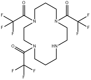 1-[4,8-bis-(2,2,2-trifluoroacetyl)-1,4,8,11-tetraazacyclotetradec-1-yl]-2,2,2-trifluoroethanone, 1,4,8-tris(2,2,2-trifluoroacetyl)-1,4,8,11-tetraazacyclotetradecane, 1,4,8-tris(trifluoroacetyl)-1,4,8,11-tetraazacyclotetradecane, N,N',N''-tris(trifluoroace Struktur