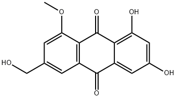 9,10-Anthracenedione, 1,3-dihydroxy-6-(hydroxymethyl)-8-methoxy- Struktur