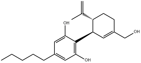 1,3-Benzenediol, 2-[(1R,6R)-3-(hydroxymethyl)-6-(1-methylethenyl)-2-cyclohexen-1-yl]-5-pentyl- Struktur