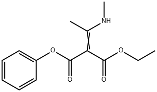 [1-(Methylamino)ethylidene]malonic acid 1-ethyl 3-phenyl ester Struktur