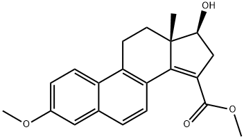 (13S,17β)-12,13,16,17-Tetrahydro-17-hydroxy-3-methoxy-13-methyl-11H-cyclopenta[a]phenanthrene-15-carboxylic acid methyl ester Struktur