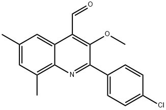 Quinoline 4-formyl-3-methoxy-6,8-dimethyl-2-[4-chlrophenyl]- Struktur