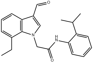 1H-Indole-1-acetamide,7-ethyl-3-formyl-N-[2-(1-methylethyl)phenyl]-(9CI) Struktur