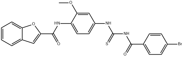 2-Benzofurancarboxamide,N-[4-[[[(4-bromobenzoyl)amino]thioxomethyl]amino]-2-methoxyphenyl]-(9CI) Struktur