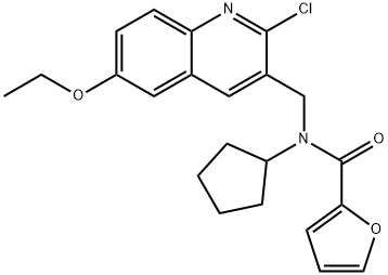 2-Furancarboxamide,N-[(2-chloro-6-ethoxy-3-quinolinyl)methyl]-N-cyclopentyl-(9CI) Struktur