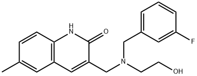 2(1H)-Quinolinone,3-[[[(3-fluorophenyl)methyl](2-hydroxyethyl)amino]methyl]-6-methyl-(9CI) Struktur