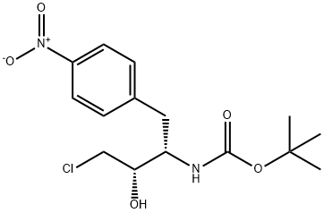 tert-Butyl (2S,3S)-4-chloro-3-hydroxy-1-(4-nitrophenyl)butan-2-ylcarbamate Struktur