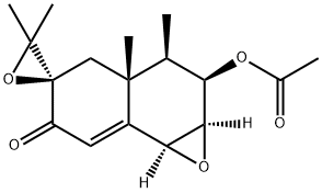 (1aR,5R)-2α-Acetoxy-1aβ,2,3,3a,4,7bβ-hexahydro-3α,3',3',3aα-tetramethylspiro[naphth[1,2-b]oxirene-5(6H),2'-oxiran]-6-one Struktur