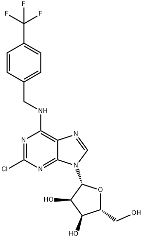 2’-Chloro-N6-(4-trifluoromethyl)benzyl adenosine Struktur