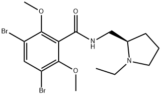 （R）-3,5-二溴-N-[（1-乙基-2-吡咯烷基）甲基]-2,6-二甲氧基苯甲酰胺, 73220-00-5, 結(jié)構(gòu)式