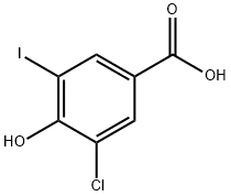 Benzoic acid, 3-chloro-4-hydroxy-5-iodo- (9CI) Struktur