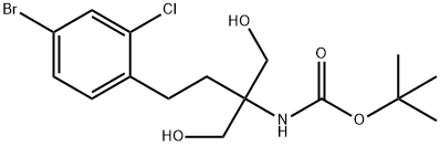 Carbamic acid, N-[3-(4-bromo-2-chlorophenyl)-1,1-bis(hydroxymethyl)propyl]-, 1,1-dimethylethyl ester Struktur