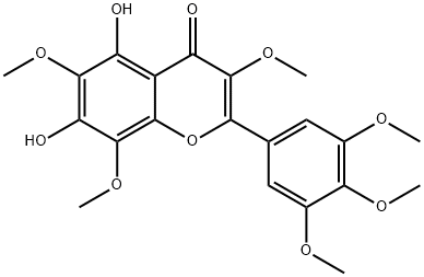 5,7-Dihydroxy 3,3‘,4‘,5‘,6,8-hexamethoxyavone Struktur