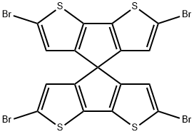 4,4'-Spirobi[4H-cyclopenta[2,1-b:3,4-b']dithiophene], 2,2',6,6'-tetrabromo- Struktur