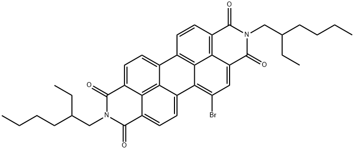 C2C6-PDI-Br
Anthra[2,1,9-def:6,5,10-d'e'f']diisoquinoline-1,3,8,10(2H,9H)-tetrone, 5-bromo-2,9-bis(2-ethylhexyl) Struktur