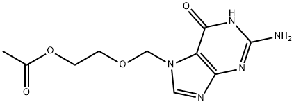 6H-Purin-6-one, 7-[[2-(acetyloxy)ethoxy]methyl]-2-amino-1,7-dihydro- Struktur