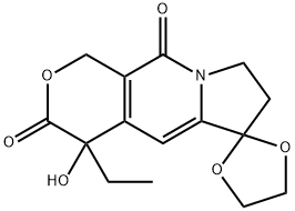 Spiro[1,3-dioxolane-2,6'(3'H)-[1H]pyrano[3,4-f]indolizine]-3',10'(4'H)-dione, 4'-ethyl-7',8'-dihydro-4'-hydroxy- Struktur