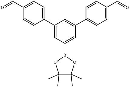 [1,1':3',1''-Terphenyl]-4,4''-dicarboxaldehyde, 5'-(4,4,5,5-tetramethyl-1,3,2-dioxaborolan-2-yl)- Struktur