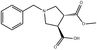 (3R,4R)-1-benzyl-4-(methoxycarbonyl)pyrrolidine-3-carboxylic acid Struktur