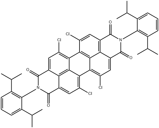 Anthra[2,1,9-def:6,5,10-d'e'f']diisoquinoline-1,3,8,10(2H,9H)-tetrone, 2,9-bis[2,6-bis(1-methylethyl)phenyl]-5,6,12,13-tetrachloro- Struktur