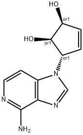 9-(2',3'-dihydroxycyclopent-4'-enyl)-3-deazaadenine Struktur