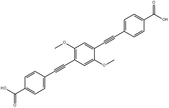 4,4’-[(2,5-dimethoxy-1,4-phenylene)di-2,1-ethynediyl]bis-Benzoicacid Struktur