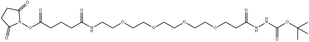 1-(1,1-Dimethylethyl)-24-(2,5-dioxo-1-pyrrolidinyl) Ester 4,20-Dioxo-7,10,13,16-tetraoxa-2,3,19-triazatetracosanedioic Acid Struktur