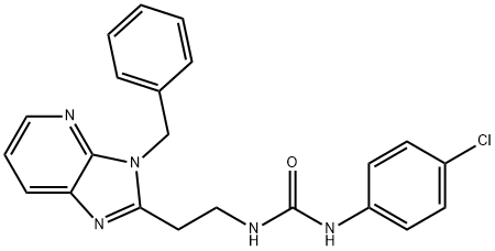 1-[2-(3-Benzyl-3H-imidazo[4,5-b]pyridin-2-yl)ethyl]-3-(4-chlorophenyl)urea, trifluoroacetic acid Struktur