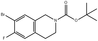 2(1H)-Isoquinolinecarboxylic acid, 7-bromo-6-fluoro-3,4-dihydro-, 1,1-dimethylethyl ester Struktur