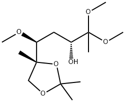 arabino-2-Heptulose, 1,4-dideoxy-6-C-methyl-5-O-methyl-6,7-O-(1-methylethylidene)-, dimethyl acetal Struktur