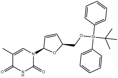 Thymidine, 2',3'-didehydro-3'-deoxy-5'-O-[(1,1-dimethylethyl)diphenylsilyl]- (9CI)