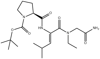 tert-butyloxycarbonyl-prolyl-dehydroleucyl-glycyl-ethylamide Struktur