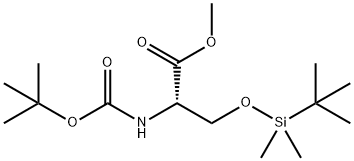 L-Serine, N-[(1,1-dimethylethoxy)carbonyl]-O-[(1,1-dimethylethyl)dimethylsilyl]-, methyl ester Struktur