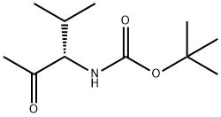 Carbamic acid, N-[(1S)-1-acetyl-2-methylpropyl]-, 1,1-dimethylethyl ester Struktur