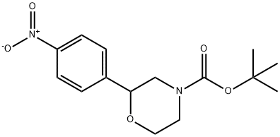 4-Morpholinecarboxylic acid, 2-(4-nitrophenyl)-, 1,1-dimethylethyl ester Struktur