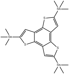 2,5,8-Tris(trimethylstannyl)benzo[1,2-b:3,4-b':5,6-b'']trithiophene Struktur